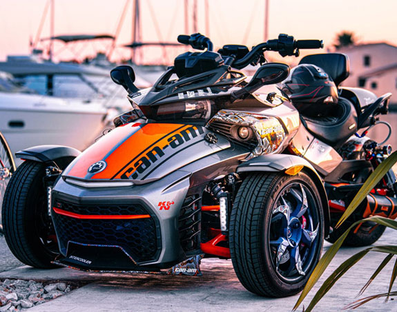 A reverse trike rental insured by MBA insurance
