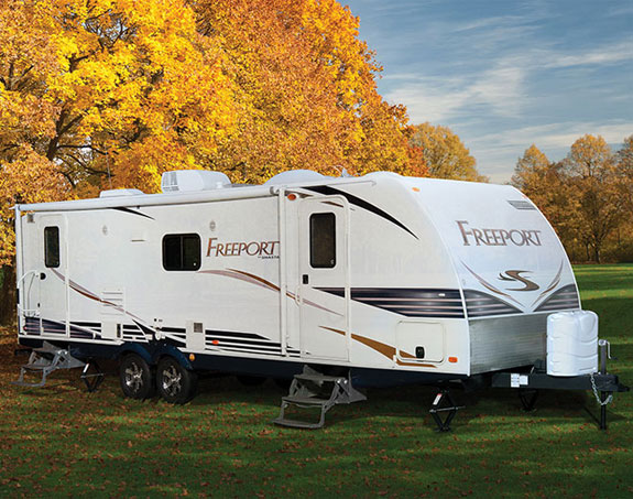 A travel trailer insured by MBA rental insurance